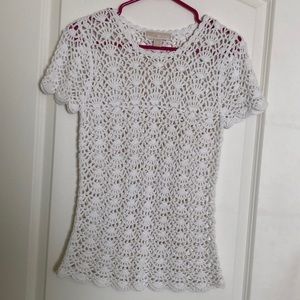 MICHAEL Michael Kors White Crochet Blouse